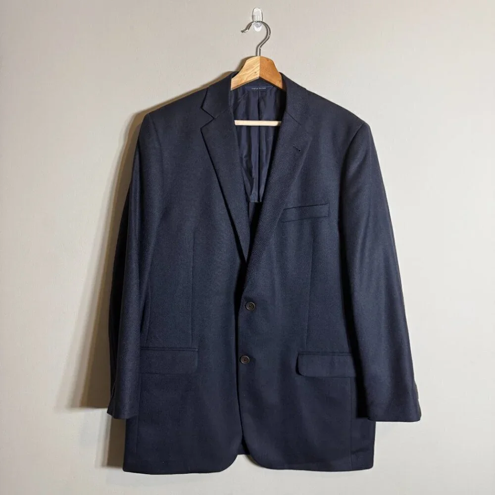Brooks Brothers Fitzgerald Wool Sport Coat Dinner Jacket Blazer Men's 42L Blue